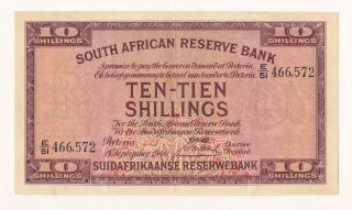 1940 South Africa Reserve Bank 10 Shillings Xf.