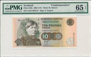 Clydesdale Bank Plc Scotland 10 Pounds 2003 Commemorative Pmg 65epq