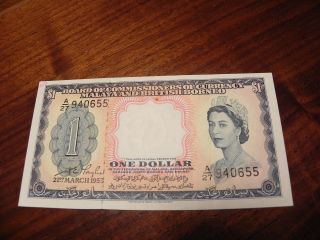 Malaya & British Borneo,  1 Dollar 1953,  P - 1a,  Au British Administration