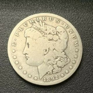 1892 - S Morgan Silver Dollar Low Mintage Semi Key 1,  200,  00 Minted