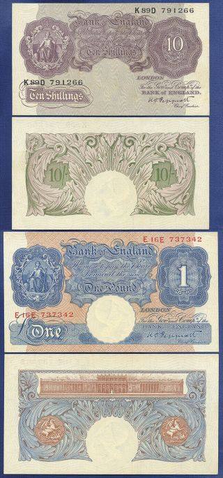 England 10 Shillings And 1 Pound Both In Au.  Peppiatt