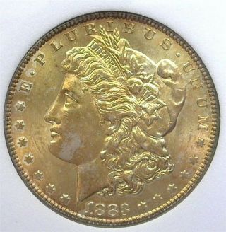 1883 Morgan Silver Dollar Gem,  Uncirculated Golden Toning