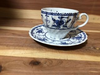 Johnson Brothers " Indies Blue " Cup & Saucer With Design In Cup Pre - Owned