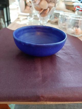 Vintage Gotek Colonia Tovar Venezuela Pottery Matte Cobalt Blue Ceramic Bowl