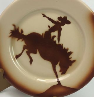 Vintage Jackson China Restaurant Ware Cowboy Western Rodeo Plate 8 "