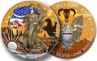 2018 Silver Eagle Colorized Cowboy 1 Oz.  999 Silver Coin