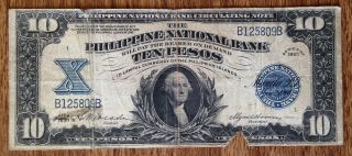 Philippines,  The Philippine National Bank,  10 Pesos,  1921,  P - 54,  F Net