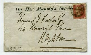 UK GB - MILITARY - London 1858 OHMS - Middlesex Regiment Cover to Brighton - 1 2