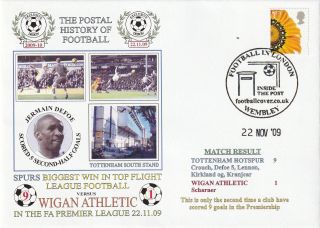 22 November 2009 Tottenham Hotspur 9 Wigan A 1 Premiership Dawn Football Cover