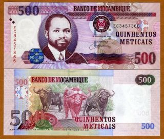 Mozambique,  500 Meticais,  2006,  Pick 147,  Unc Buffalo