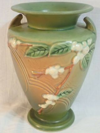 Vintage Roseville Winterberry 8 " Art Pottery Vase Iv2 - 8