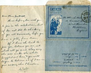 1945 - Great Britain - Christmas Air Forces Letter From India