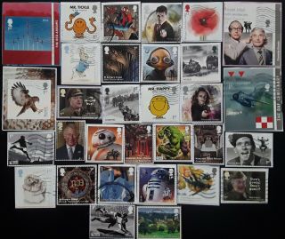 Gb 31 X On Paper Self Adhesive & Die Cut Stamps 2015 - 2019 Off Paper