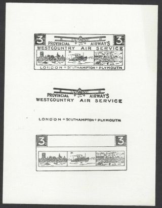 Gb Provincial Airways Westcountry Air Service Proof Sheet