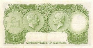 Australia 1 Pound ND.  1953 P 30a Series HF/30 Circulated Banknote LBMt 2