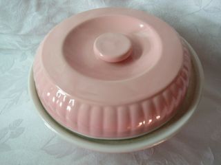 Vintage Hall Pottery Pink Covered Casserole Dish 2