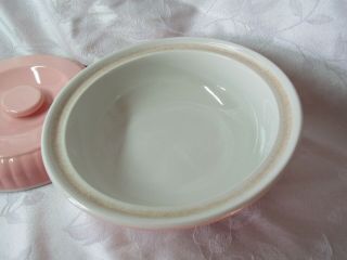 Vintage Hall Pottery Pink Covered Casserole Dish 3