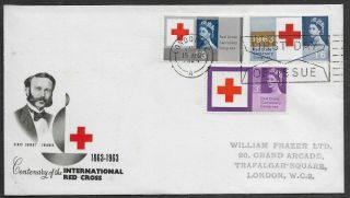 Gb Fdc 1963 Red Cross Centenary Ord & Phos On 2 Covers See Scans Cv £105
