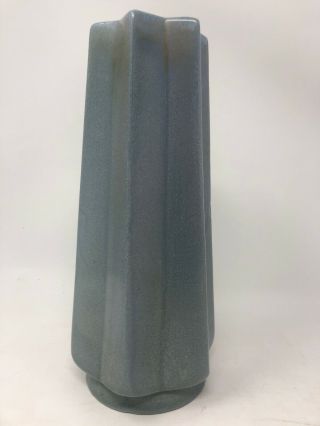 Vintage Red Wing Art Pottery Blue Vase 9.  5” Tall 656 Usa Minnesota.