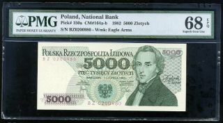 Poland 5000 5,  000 Zlotych 1982 P 150 Gem Unc Pmg 68 Epq High