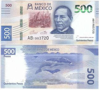 Mexico - 500 Pesos 2017 Unc Lemberg - Zp