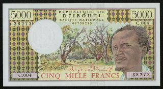 Djibouti (p38d) 5000 Francs Nd (1991) Unc