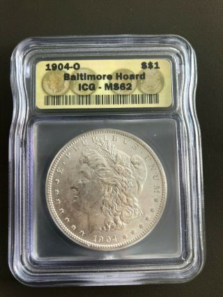 1904 - O United States $1 Morgan Silver Dollar Icg Ms 62