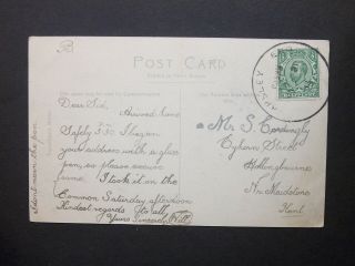 Gb Hertfordshire 1913 Kgv 1/2d " Clacton On Sea " Postcard Apsley End Skeleton Pmk