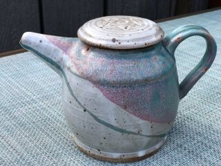 Vintage Pottery Arts & Crafts Rustic Teapot Pitcher Hand Thrown Star Of David