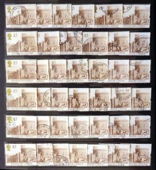 Gb 1992/4 £5 Gold Head Castle 40 Fine/used Stamps Mixed Printing See Below Nr98