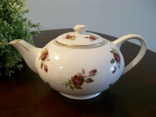 Lord Nelson Pottery Ironstone Red Roses Teapot Tea Pot 3754 England 2 Cup Euc