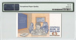 Ireland - Republic,  Central Bank 1999 P - 75b PMG Gem UNC 66 EPQ 5 Pounds 2