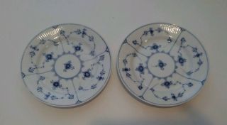 2 Vintage Royal Copenhagen Blue Fluted Saucer Plates 181