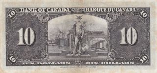 10 DOLLARS FINE - VF BANKNOTE FROM CANADA 1937 PICK - 61 2