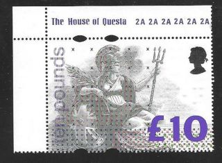 G.  B.  - 1993 £10 Britannia High Value - Unmounted Marginal - Imprint & Plate No.