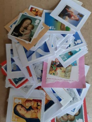 (a) 50 X Gb Unfranked 2nd Class On Paper F/v All Non Security Stamps £30.  50