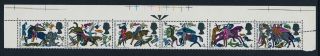 Gb 1960 Battle Of Hastings Set/strip With Perf Error Right Stamp