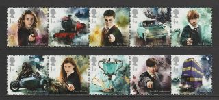 Gb 2018 Harry Potter Stamps Never Hinged Mnh