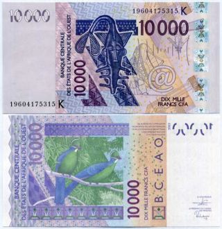 West African States Senegal 10000 10,  000 Francs 2019 P 718 K Unc