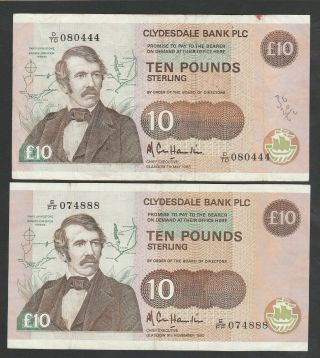 F15 Scotland Clydesdale Bank 10 Pound Year Varieties For P214