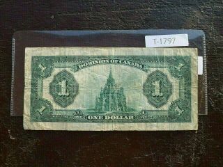 BANKNOTE CANADA 1923 1 DOLLAR REF 25 B VALUE 110.  00 T1797 2