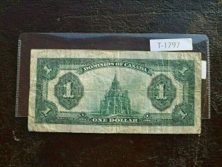 BANKNOTE CANADA 1923 1 DOLLAR REF 25 B VALUE 110.  00 T1797 3