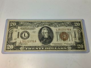 Us $20 Bill Hawaii Series 1934 A Red Seal (156773 - 1)