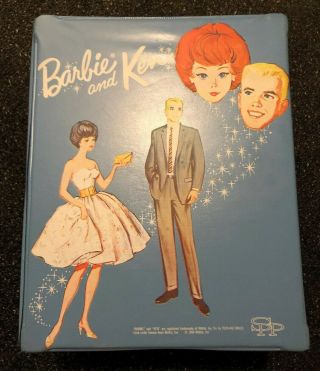 Vintage 1963 Ponytail Barbie & Ken Double Doll Clothes Case Trunk,  Exc