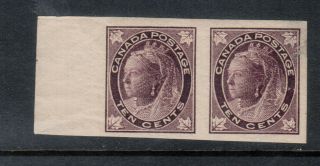 Canada 73a Very Fine Gum Lightly Hinged Imperf Pair