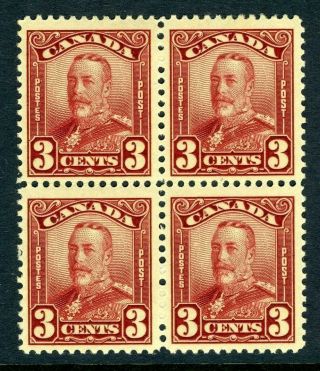 Canada Scott 151 - Mnh - Blk Of 4 - 3¢ Carmine King George V Scroll (. 014)