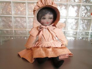 Vitage Folk Art Rag Doll - Oil? Painted Face -