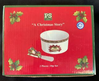" A Christmas Story ",  Portmeirion Studio,  2 Piece Dip Set,  Porcelain,