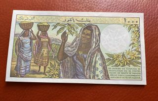 Comores 1000 Francs Banknote Crisp Unc