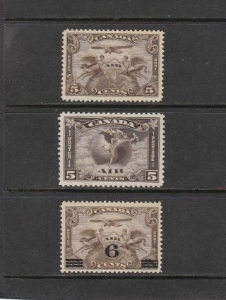 Canada 1928 - 32 The First 3 Airmail Stamps Never Hinged Very Fine